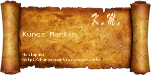 Kuncz Martin névjegykártya